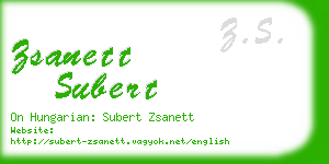 zsanett subert business card